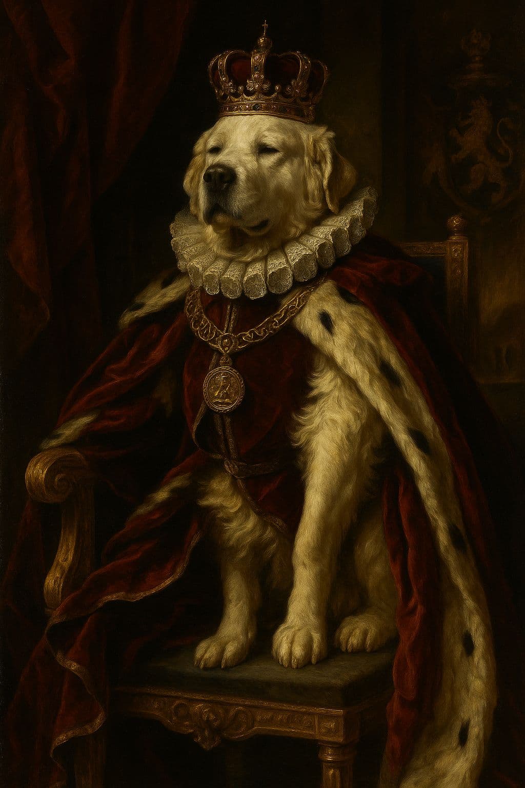 Retrato clásico de un bulldog francés con uniforme militar